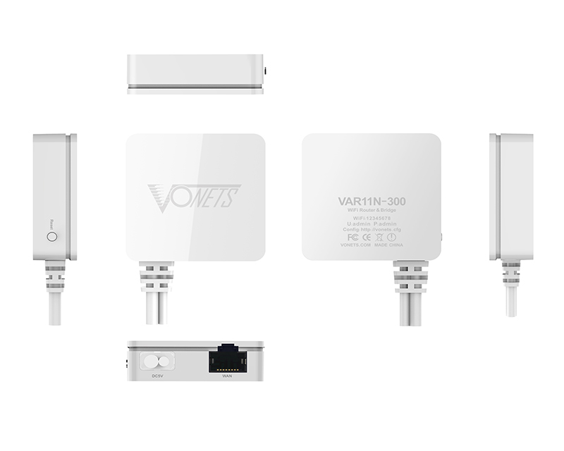 Vonets VAR1200-H Gigabit Mini Dual-Band Smart WiFi Bridge/Wireless  Router/Ethernet Adapter 1200Mbps avec 1 Ventilateur de Refroidissement, 2  Gigabit