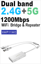 Vonets VAR1200-H Gigabit Mini Dual-Band Smart WiFi Bridge/Wireless  Router/Ethernet Adapter 1200Mbps avec 1 Ventilateur de Refroidissement, 2  Gigabit